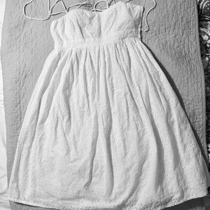 Gap white eyelet strap dress